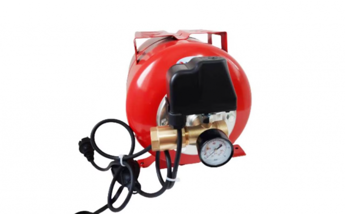 Kit Hidrofor - Pompa submersibila Romaneasca JAR5-S-40-6 apa curata 6000l/h 950W 4.5 bar, inaltime pompare 45 m + Vas de expansiune 24 l, racord 5 cai, supapa de sens, presostat, manometru [7]