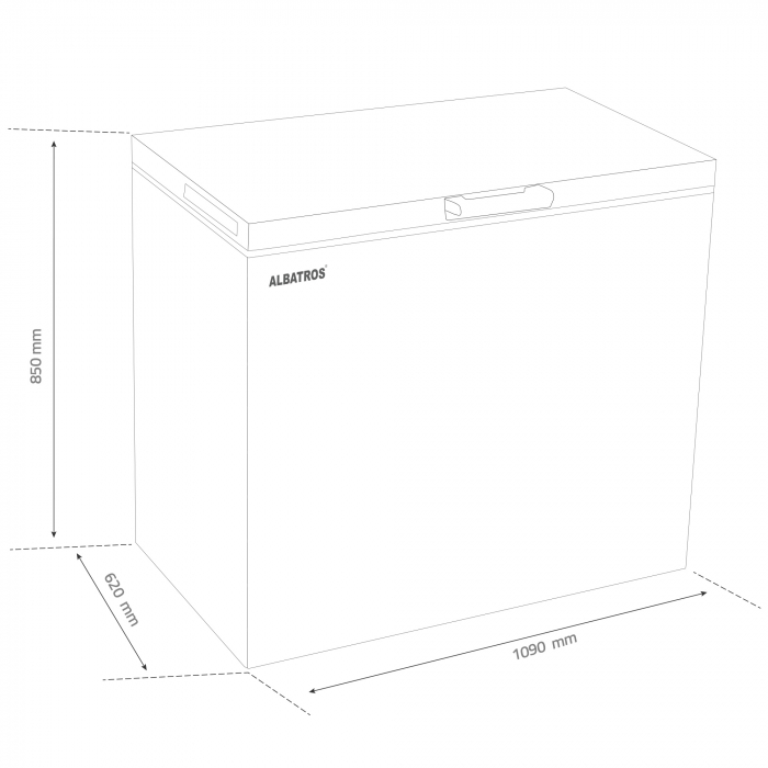 Ladă Frigorifică 2 în 1 Albatros LA319E – 310L, Frigider/Congelator, Clasa Energetică E, Capacitate Congelare 14 kg/24h, Panou Control LED, Dezghețare Manuală, Roti pentru Mobilitate [3]