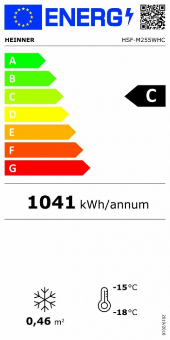 Lada frigorifica comerciala Heinner HSF-M255WHC, capac din sticla, 255L, clasa C, functionare convertibila (frigider/congelator), 1 cos, alb [3]
