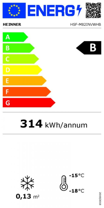 Lada frigorifica comerciala Heinner HSF-M82INVWHB, capac glisant din sticla, 82 L, compresor Inverter, clasa B, display LED, Super Congelare, alb [3]