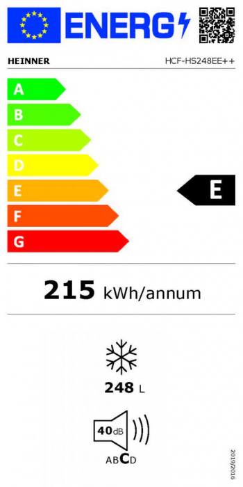 Lada frigorifica Heinner HCF-HS248EE++, 248 l, Clasa E, Display, Lumina LED, Alb [3]