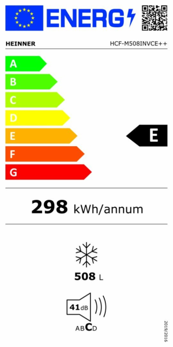 Lada Frigorifica Heinner HCF-M508INVCE++, 508L, Frigider si Congelator 2 in 1, Compresor Inverter, Clasa E, Control Mecanic, 2 Cosuri, Lumina LED, Maner Extern cu Incuietoare, Alb [3]