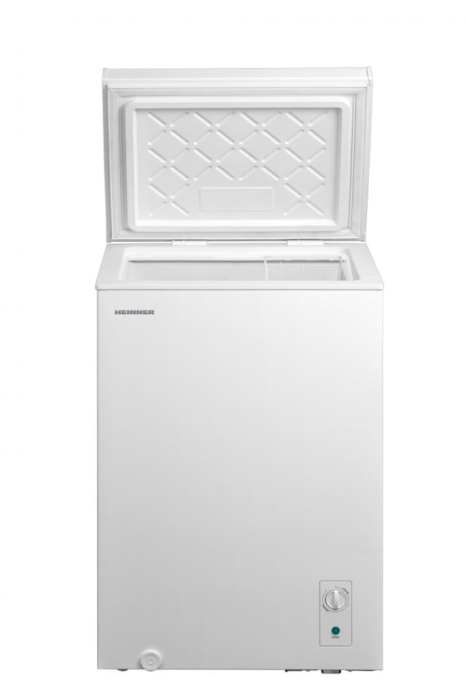 Lada Frigorifica Heinner HCF-M99INVCE++, 99L, Frigider si Congelator 2 in 1, Compresor Inverter, Clasa E, Control Mecanic, 1 Cos pentru Organizare, Decongelare Manuala, Alb [2]