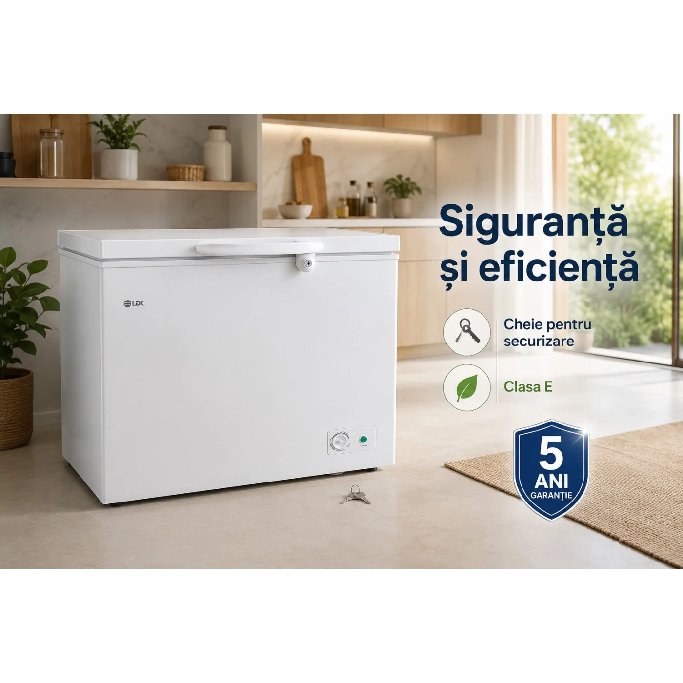 Lada frigorifica LDK BD-200FCGC, Clasa E, Capacitate 195 l, Dimensiuni (Î x L x A) (cm): 85 x 84.5 x 57.5, Congelare rapida, Termostat ajustabil, Alb [9]