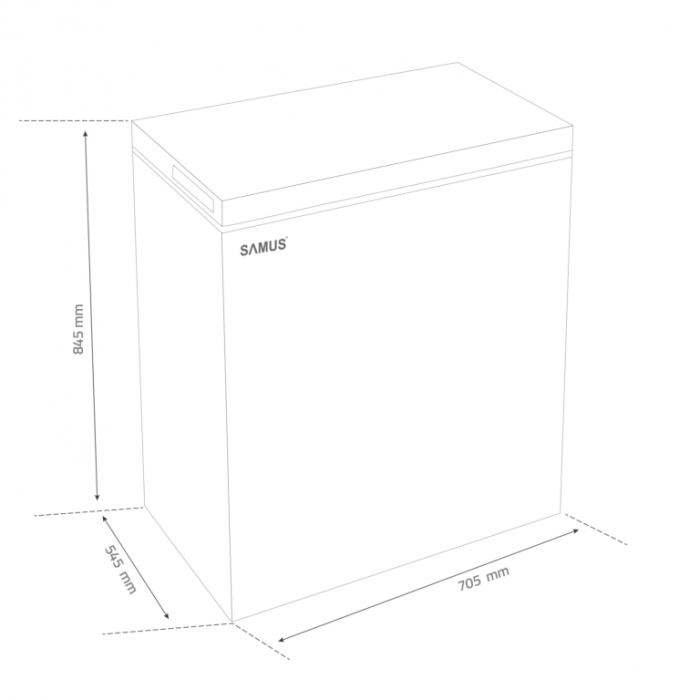 Lada frigorifica Samus LS168E, clasa E, latime 70.5 cm, functie Fast Freeze, termostat reglabil, panou de control electronic cu leduri, Alba [3]