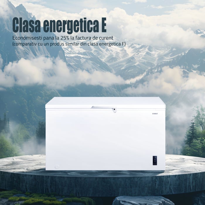 Ladă Frigorifică Samus LS446E, 418L, Fast Freeze, Termostat Reglabil, Panou LED, Interior Aluminiu, Alb [4]