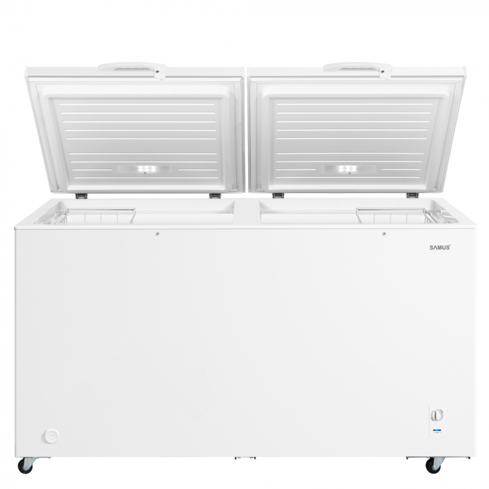Ladă Frigorifică Samus LS556E, 508L, Clasa E, Congelator/Frigider 2 în 1, Fast Freeze, Termostat Reglabil, Panou LED, Interior Aluminiu, Alb [2]