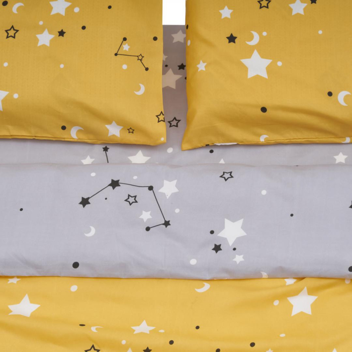 LENJERIE DE PAT KS MICROFIBRA STARS, cearceaf de pat 220×240 + cearceaf de pilota 200×220 cm [2]