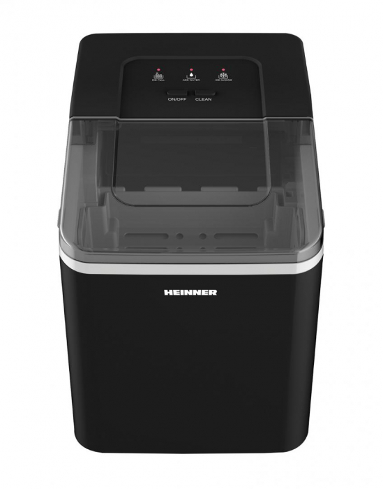Mașină de cuburi de gheață HEINNER HIM-120BK, 12 kg/24h, Recipient detașabil, Rezervor 1.5L, Funcție de curățare, Negru [3]