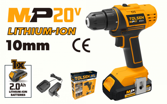 Masina de gaurit cu acumulator Li-ion de 2.0Ah, MP20V - Tolsen [2]