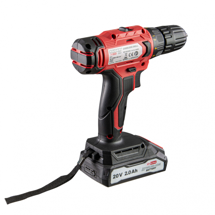 Masina de gaurit Raider Pro, 2 viteze, 10mm 44Nm, 2Ah, 20 V, 2 acumulatori, RDP-SPCD20 [3]
