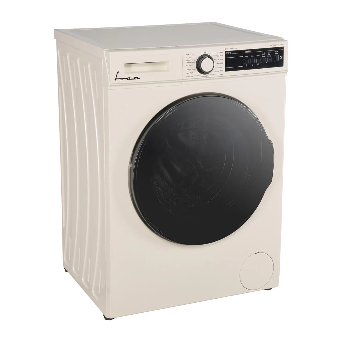 Masina de spalat rufe Fram FWM-V714T2CRD+++, 7 kg, 1400 rpm, Display digital, Allergy safe, Start intarziat, Anti-sifonare, Eco-Logic, Bej lucios [3]