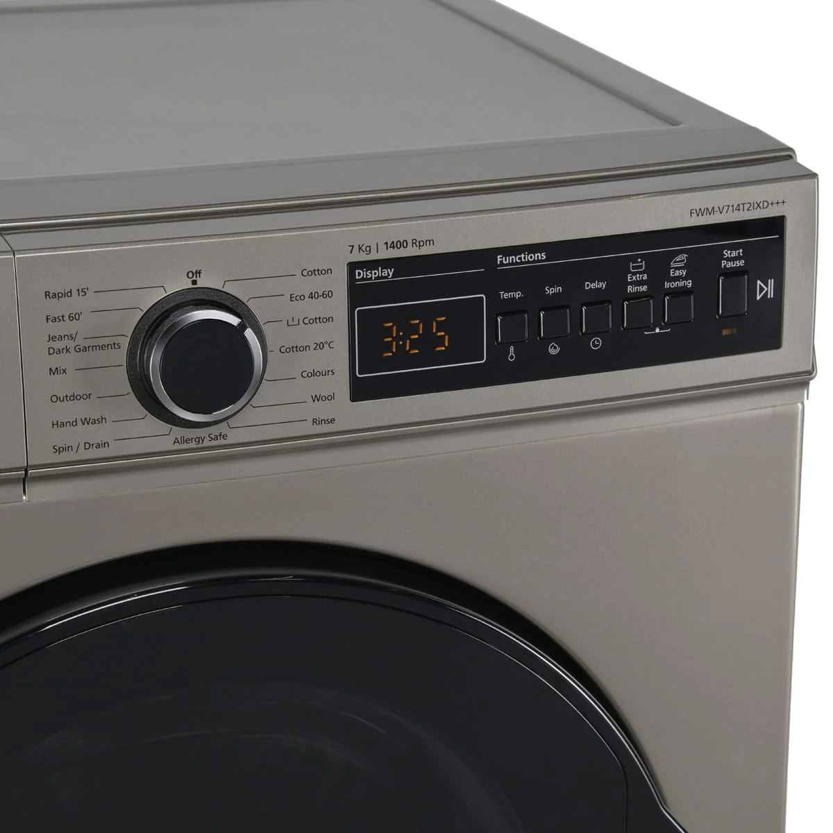 Masina de spalat rufe Fram FWM-V714T2IXD+++, 7 kg, 1400 rpm, Display digital, Allergy safe, Start intarziat, Anti-sifonare, Eco-Logic, Inox crom [5]