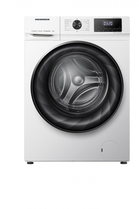 Masina de spalat rufe Heinner HWM-H8014INVA++, 8 kg, 1400 rpm, Clasa A, Display digital, Blocare acces copii, Alb [1]