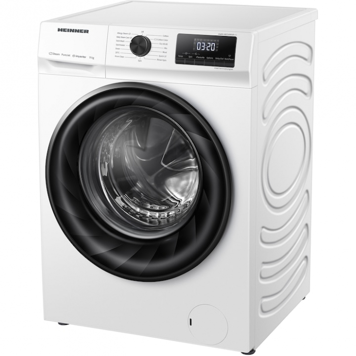 Masina de spalat rufe Heinner HWM-H8014INVA++, 8 kg, 1400 rpm, Clasa A, Display digital, Blocare acces copii, Alb [2]