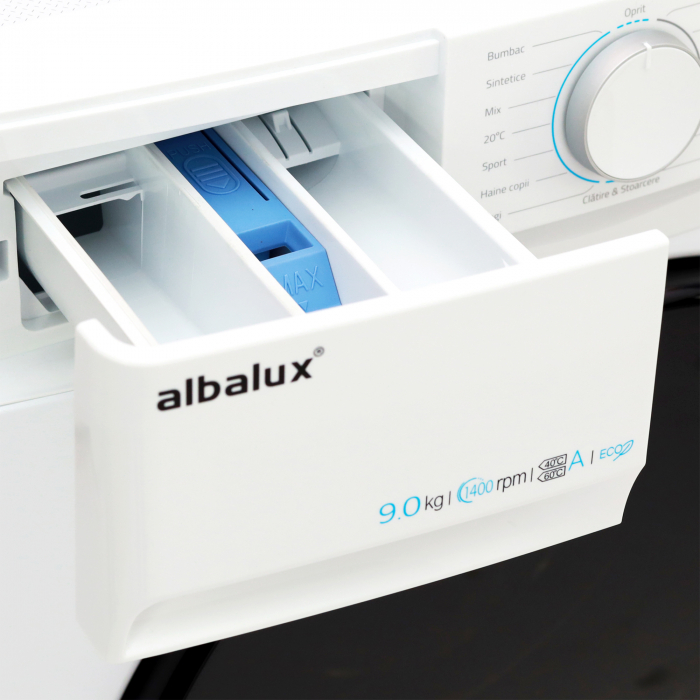 Mașină de Spălat Rufe Albalux AXGIW1491 - 9 kg Capacitate, Clasă Energetică A, Motor Inverter, 16 Programe, Funcție Hygiene Pro, 1400 RPM, Alb [5]