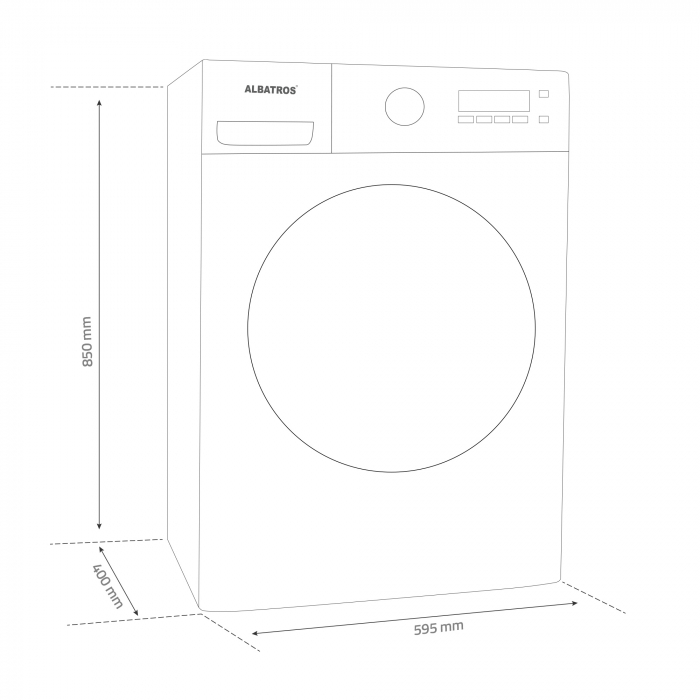 Masina de spalat rufe Albatros AWM1064, 6 kg, Slim, 15 programe, Clasa energetica E, Termostat reglabil, Program ECO 40-60°C, Blocare acces copii, Alb [4]