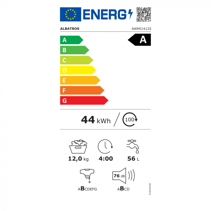 Masina de spalat rufe Albatros AWMI14125 12 kg 1400 rpm Motor Inverter Clasa A 20% Spalare cu abur Alb [5]