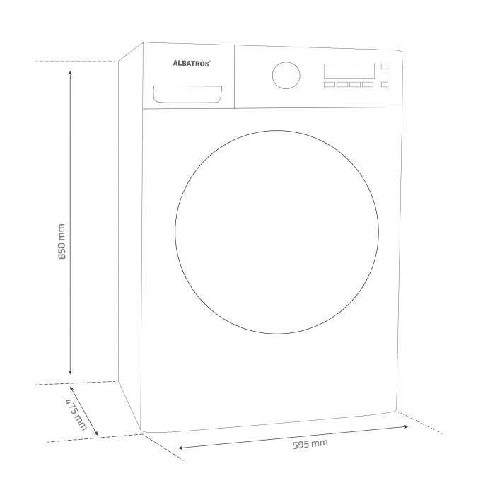 Masina de spalat rufe Albatros AWMI1484, Capacitate 8 kg, 15 programe, Clasa A, Blocare acces copii [3]