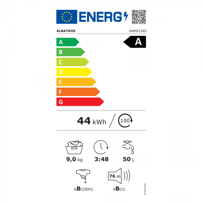 Masina de spalat rufe Albatros AWMI1495, 9 kg, 1400 rpm, Motor Inverter, Clasa A -10%, Spălare cu abur, Alb [5]