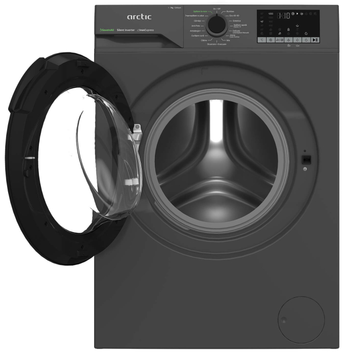 Masina de spalat rufe Arctic, 7kg, Clasa A, 1200 rpm, Motor SilentInverter, Saveinall, Recycled Tub, IronExpress, ExtraSteam, Display, Antracit [2]