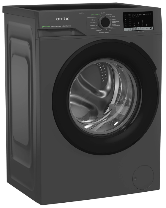 Masina de spalat rufe Arctic, 7kg, Clasa A, 1200 rpm, Motor SilentInverter, Saveinall, Recycled Tub, IronExpress, ExtraSteam, Display, Antracit [4]