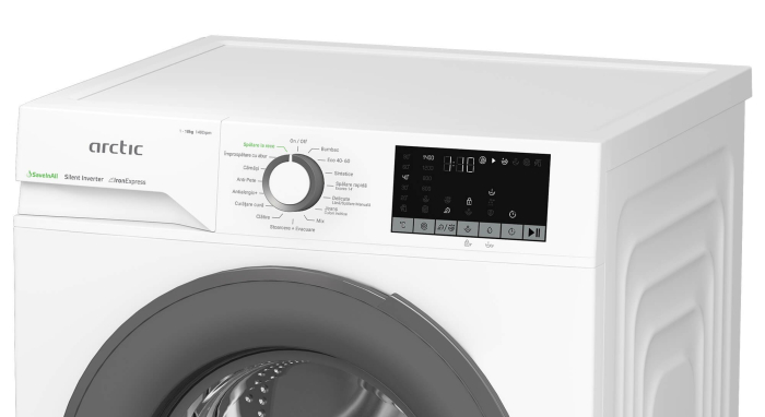 Masina de spalat rufe Arctic APLM2WFSU210411W, 10 Kg, 1200 RPM, 15 Programe, Motor Silent Inverter, ExtraSteam, Prewash, Fast+, Extra Rinse, Drum Clean+Steam, Add-In, Clasa A, Alb [6]