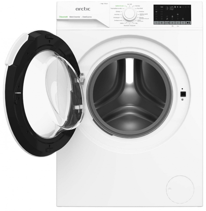 Masina de spalat rufe Arctic, APLM2WFSU28211W, 8 kg, 1200 rpm, Clasa A, Extra Steam, Eco Heater, Aqua Surf, Alb [2]