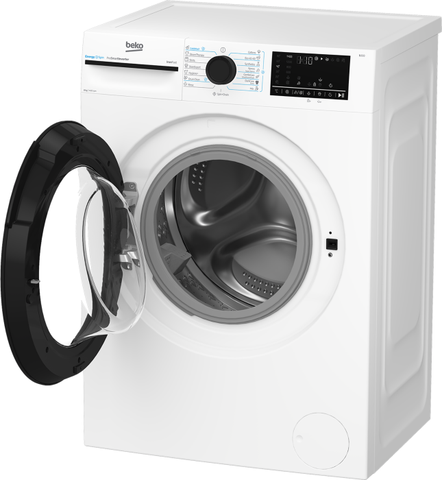 Masina de spalat rufe Beko, 8kg, Clasa A, 1400rmp, Motor ProSmartInverter, 15 programe, SteamCure, IronFast, ColdWash, Display, Hublou Piano Black, Culoare produs Alb [6]