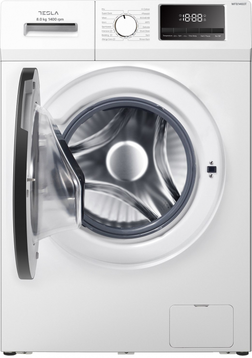 Masina de spalat rufe cu incarcare frontala Tesla WF81460T, 8 kg, 1400 RPM, Clasa A, 16 programe, Spin Speed, Sistem Child Lock, Delay Start, LED alb, Alb [2]