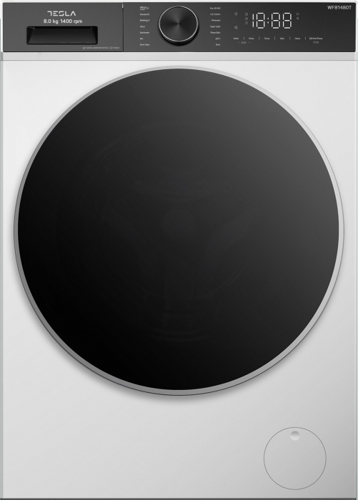 Masina de spalat rufe cu încărcare frontală Tesla WF81480T, 8 kg, 1400 RPM, Clasa A, Steam, Smart, Control Touch, LED, Alb [2]