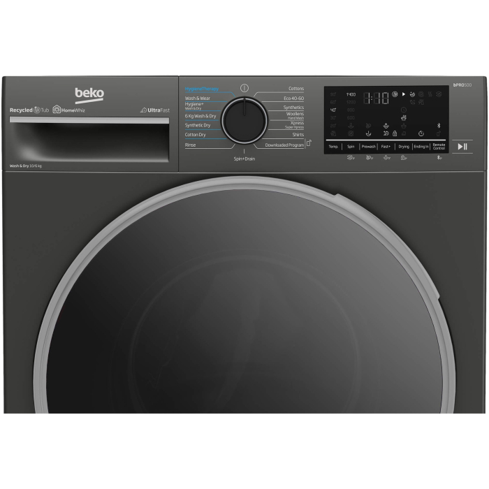 Masina de spalat rufe cu uscator Beko, 10/6 kg, Clasa A / D, 1400rpm, Display, Manhattan Gray [4]