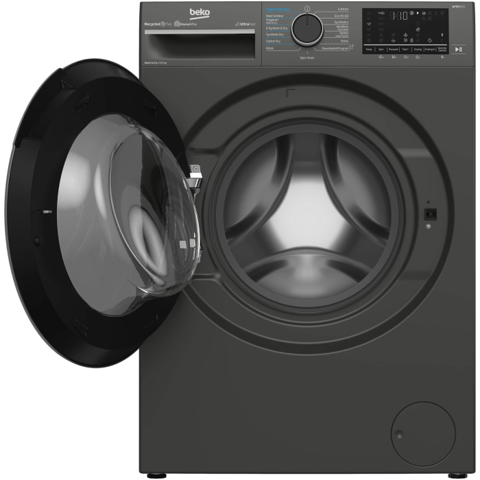 Masina de spalat rufe cu uscator Beko, 10/6 kg, Clasa A / D, 1400rpm, Display, Manhattan Gray [2]