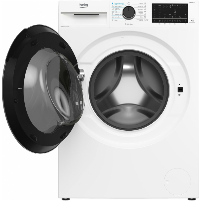 Masina de spalat rufe cu uscator Beko, 9/6kg, 1400 rpm, Clasa A, SteamCure, UltraFast, HomeWhiz Bluetooth, Hygiene Therapy, display, alb [2]