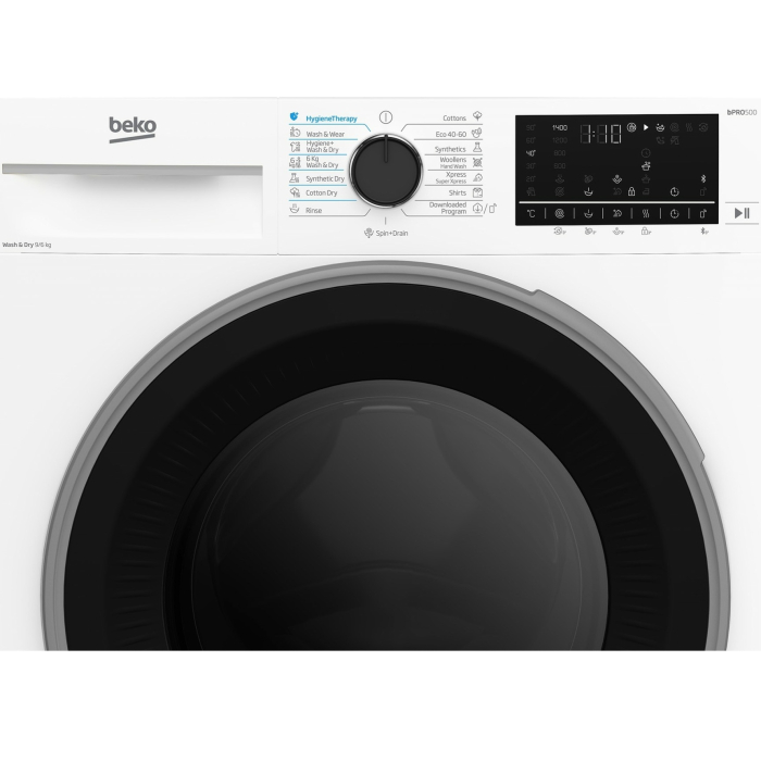 Masina de spalat rufe cu uscator Beko, 9/6kg, 1400 rpm, Clasa A, SteamCure, UltraFast, HomeWhiz Bluetooth, Hygiene Therapy, display, alb [4]
