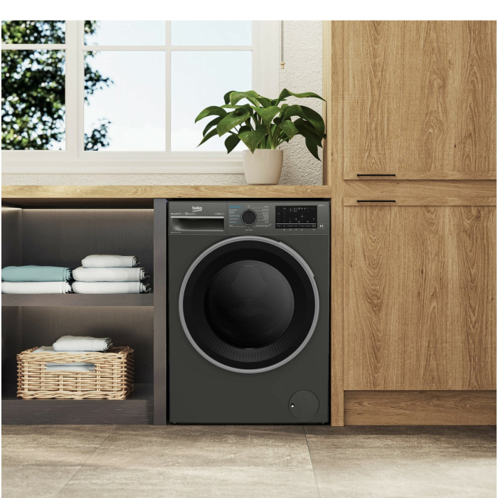 Masina de spalat rufe cu uscator Beko, 9/6kg, 1400 rpm, Clasa A, SteamCure, UltraFast, HomeWhiz Bluetooth, Hygiene Therapy, display, Manhattan Gray [5]