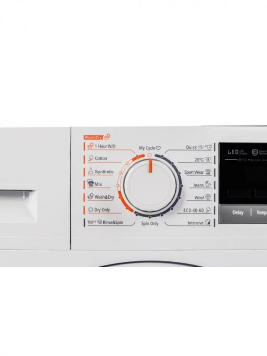 Masina de spalat rufe cu uscator VIVAX WDF-1408D616BS, Spalare 8 kg, 1400 RPM, Uscare 6 kg, Eco ,Clasa B Spalare, Clasa E Uscare, Display digital, Control electronic, Blocare acces copii, Temperatura  [7]
