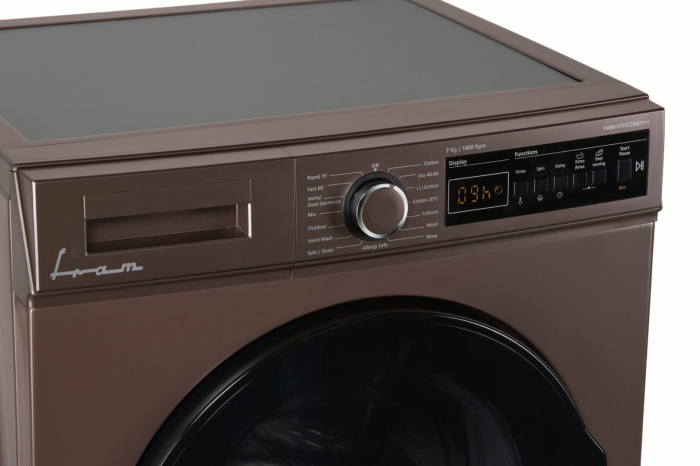 Mașină de spălat rufe Fram FWM-V714T2BRD+++, 7 kg, 1400 rpm, Clasa D, 15 Programe, Display Digital, Allergy Safe, Eco Logic, Cafeniu Pastelat [4]