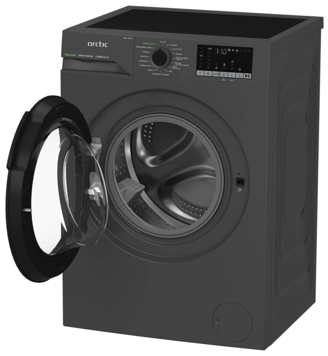 Masina de spalat rufe frontala Arctic, APLM2WFSU28411A, 8 kg, 1400 rpm, ExtraSteam, Eco Heater, Aqua Surf, Clasa A, Antracit [3]