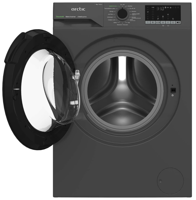 Masina de spalat rufe frontala Arctic, APLM2WFSU29412A, 9 kg, 1400 rpm,  ExtraSteam, Eco Heater, Aqua Surf, Clasa A, Antracit [2]