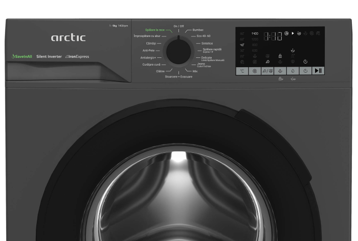 Masina de spalat rufe frontala Arctic, APLM2WFSU29412A, 9 kg, 1400 rpm,  ExtraSteam, Eco Heater, Aqua Surf, Clasa A, Antracit [5]