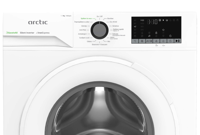 Masina de spalat rufe frontala Arctic, APLM2WFSU29412W, 9 kg, 1400 rpm, Add In, Aqua Safe, Eco Wash, Clasa A, Alb [5]