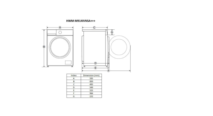 Mașină de spălat rufe HEINNER 9 Kg, 1400 rpm, Motor Inverter, 15 Programe, Display Digital, Funcție Adăugare Haine, Slim, Argintiu, HWM-M914IVNSA+++, Garanție 3 ani [2]