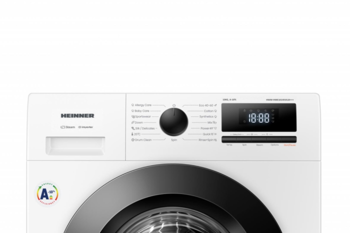 Mașină de spălat rufe HEINNER HWM-HME1014IVA10+++, 10 kg, 1400 rpm, Motor Inverter, 15 programe, Panou Digital, Funcție Adăugare haine, Alb [2]