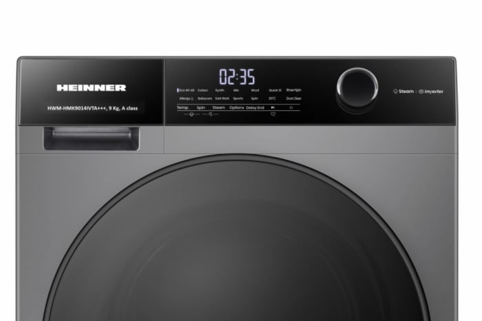 Masina de spalat rufe HEINNER HWM-HMK9014IVTA+++, 9 KG, 1400 RPM, Clasa A, MOTOR INVERTER, Display digital, Program Allergy steam, Gri titanium [3]