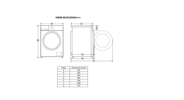 Masina de spalat rufe Heinner HWM-M1014IVKA+++, 10kg, clasa A, motor inverter, 14 programe, Alb [2]