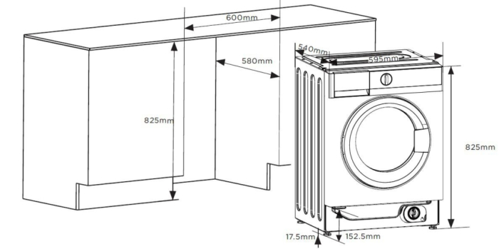 Masina de spalat rufe incorporabila HEINNER HWM-BI814IVA+++, 8 kg, Clasa A, Motor inverter, Display digital, Blocare acces copii, Program igenizare cuva, Alb [4]