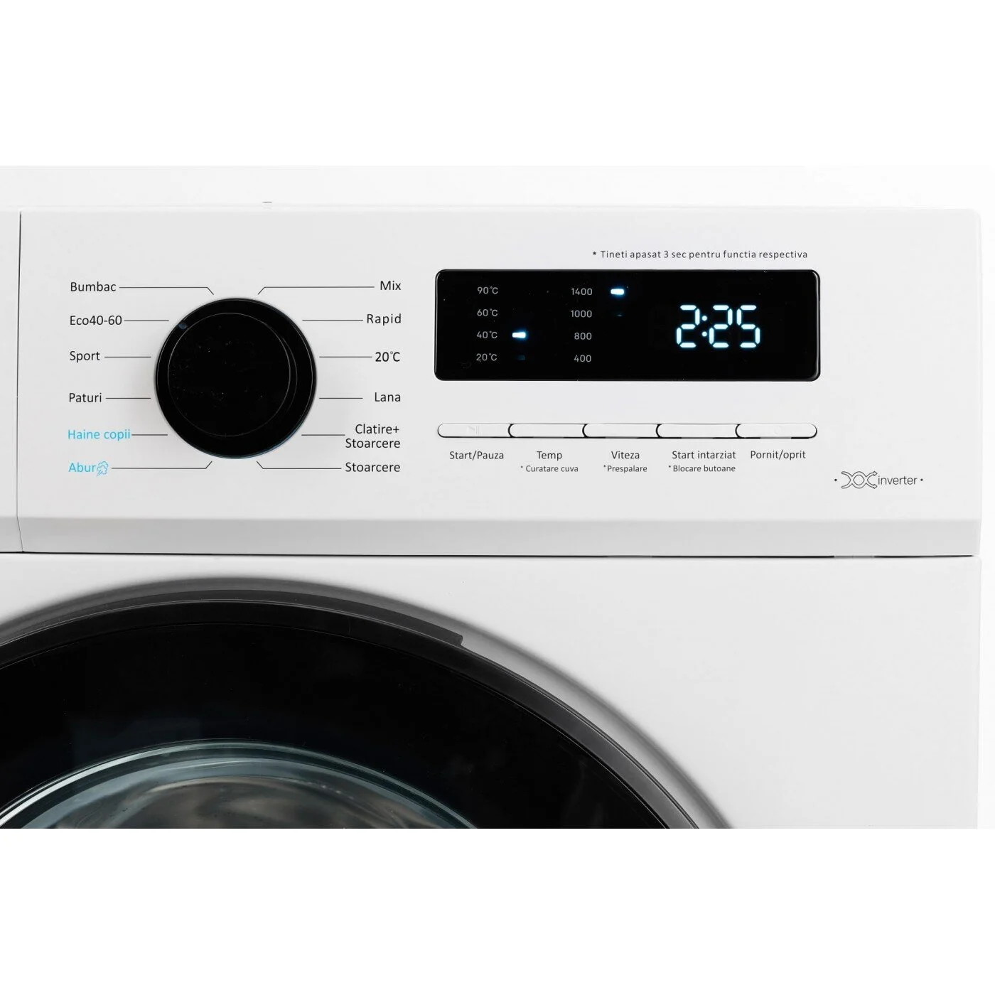 Masina de spalat rufe LDK Queen INV814SBKD, Clasa A, Capacitate 8 Kg, 1400 rpm, Steam,  DrumClean, Motor Inverter, Alb [3]