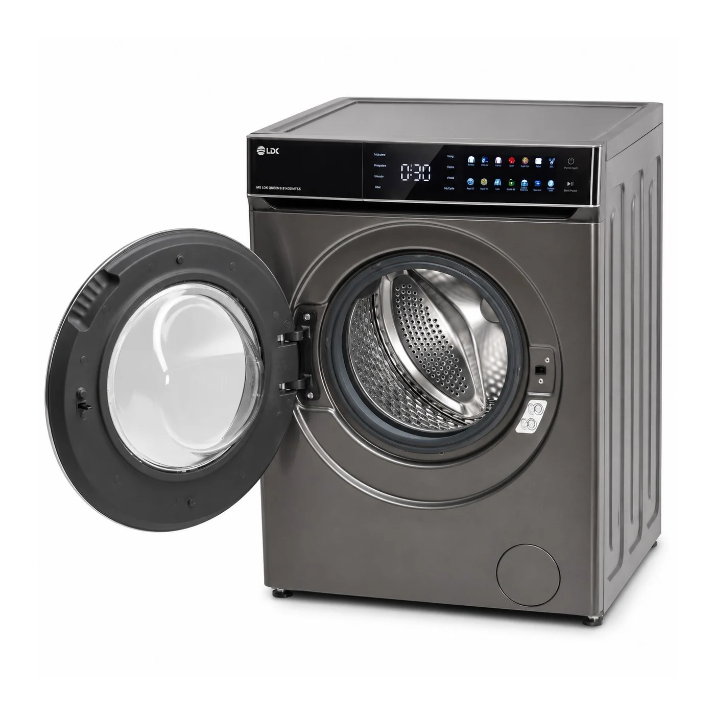 Masina de spalat rufe LDK Queen3 814DDMTSS, Clasa A, Capacitate 8 Kg, 1400 rpm, 14 programe, Control Touch, Steam, Super Spa, My Cycle, Prespalare, Intensiv, Motor Inverter Direct Drive, Argintiu [4]
