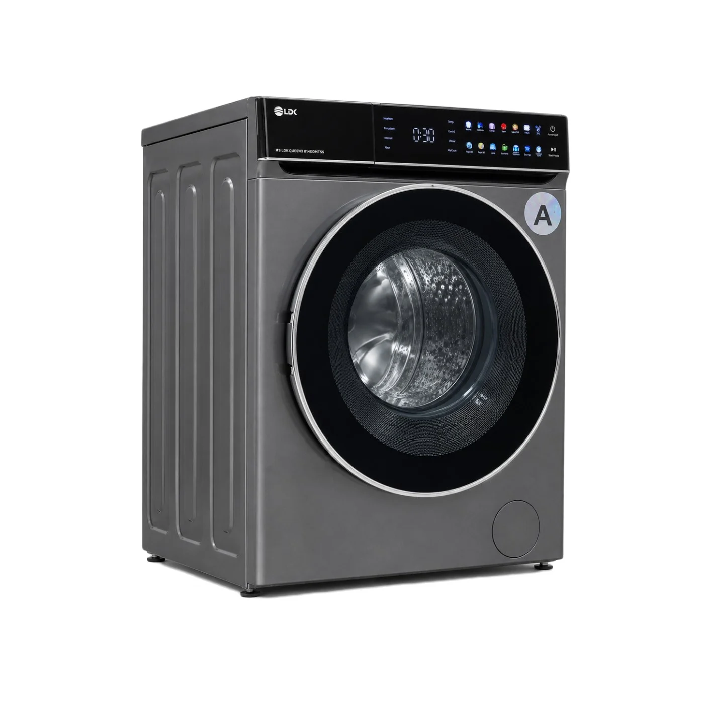 Masina de spalat rufe LDK Queen3 814DDMTSS, Clasa A, Capacitate 8 Kg, 1400 rpm, 14 programe, Control Touch, Steam, Super Spa, My Cycle, Prespalare, Intensiv, Motor Inverter Direct Drive, Argintiu [3]